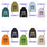 Personalised Leavers Hoodies. Custom Class of 2025 Graduation Hoodie - Nursery, Primary School, High School, College, University