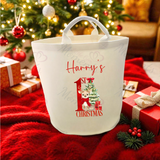 Personalised 1st Christmas Trug. Felt Xmas Gift Basket.