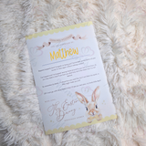 Personalised Kids Easter Bunny Letter for Easter Egg Hunt - Pink, Blue or Yellow