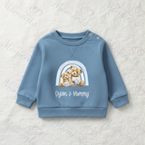 Personalised Happy Mother's Day Sweatshirt. Baby/Toddler Jumper - Teddy Rainbow Design