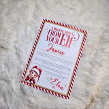 Personalised Elf Arrival Letter for December 1st - Red Design