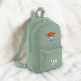 Personalised Kids Highland Cow Mini Backpack