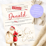 Personalised Adults Explicit Novelty Christmas Certificate. The C**t List. 18+. Custom Made Funny Secret Santa Gift