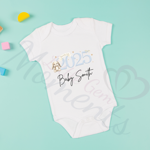 Personalised Born In 2025 Baby Bodysuit. Custom Baby Vest.