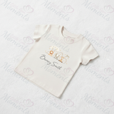 Personalised Born In 2026 Organic Cotton Baby Tee: Safari Animal Design