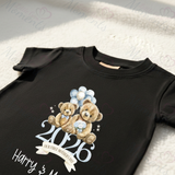 Personalised Our First Mother's Day 2026 T-shirt - Teddy Design - Pink or Blue
