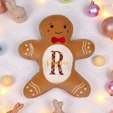 Personalised Gingerbread Man Plush. Custom Mumbles Christmas Teddy