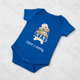 Personalised Our First Mother's Day Baby Bodysuit. Custom Baby Vest - Blue or Pink Teddy Design