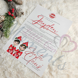 Personalised Elf Arrival Letter for December 1st. Custom Kids Xmas Treat. Elf Mischief.