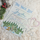 Personalised Blue Nice List Certificate. Custom Christmas Eve Box Fillers
