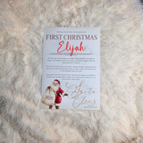 Personalised First Christmas Certificate from Santa Claus. Custom Baby Xmas Keepsake - Santa Sack Design
