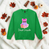 Dead Inside With Ghost Sweatshirt | Adult Halloween Sweater | Available In A Huge Range Of Colours