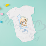 Personalised 1st Easter Baby Bodysuit. Custom Cute Baby Easter Vest - Pink or Blue