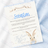 Personalised Kids Easter Bunny Letter for Easter Egg Hunt - Pink, Blue or Yellow