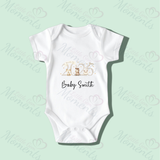 Personalised Born In 2026 Baby Bodysuit. Custom Baby Vest - Farm Animal Design