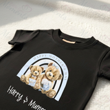 Personalised Happy Mother's Day T-shirt - Teddy Rainbow Design - Pink or Blue
