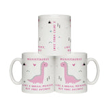 Personalised More Awesome Pink Dinosaur Mug