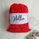 Personalised Personalised Luxury Plush Santa Sacks and Stocking Sets - Red or Grey