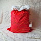 Luxury Plush Velvet Personalised "Merry Christmas" Santa Gift Sacks - Red or Grey - 50cm x 70cm