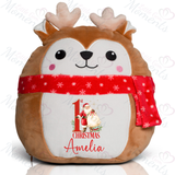 Personalised Reindeer Christmas Squidgy - 1st Christmas Santa Claus Design