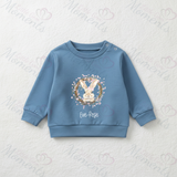 Personalised Easter Bunny Sweatshirt. Baby/Toddler Jumper - Easter Bunny Wreath Design - Pink or Blue