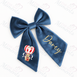Personalised Valentine's Velvet Hair Bow - Teddy Hot Air Balloon Design