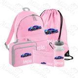 Personalised Mega Back To School Essentials Bundle - Neon Sports Car