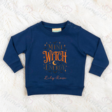 Personalised Mini Witch Energy Kids Sweatshirt | Custom Halloween Toddler Top