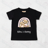 Personalised Happy Mother's Day T-shirt - Teddy Rainbow Design - Pink or Blue