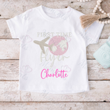Personalised 1st Time Flyer T-shirt. Custom First Plane Ride Outfit