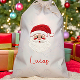 Personalised Christmas Santa Sack - Santa Claus Design. Premium Custom Xmas Gift Sack with Name