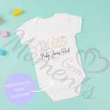 Personalised Born In 2025 Baby Bodysuit. Custom Baby Vest.