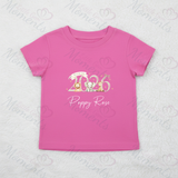 Personalised Born In 2026 Organic Cotton Baby Tee: Safari Animal Design