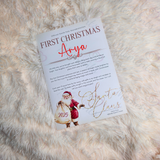Personalised First Christmas Certificate from Santa Claus. Custom Baby Xmas Keepsake - Santa Sack Design