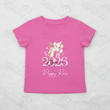 Personalised Born In 2026 Organic Cotton Baby Tee: Pink or Blue Bunny Design