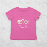 Personalised Born In 2026 Organic Cotton Baby Tee: Bunny Design