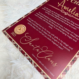 Personalised First Christmas Tartan Certificate. Custom Baby Xmas Keepsake.