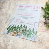 Personalised Pink Nice List Certificate. Custom Christmas Eve Box Fillers
