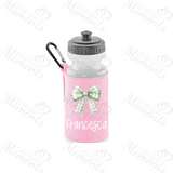 Personalised Gingham Bow School Water Bottle