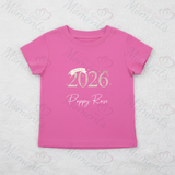 Personalised Born In 2026 Organic Cotton Baby Tee: Rustic Design