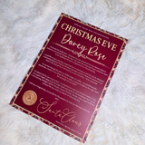 Personalised Christmas Eve Tartan Santa Letter. Custom Christmas Eve Box Filler.