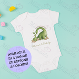 Personalised Happy Father's Day Dinosaur Baby Bodysuit