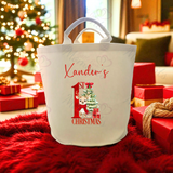 Personalised 1st Christmas Trug. Felt Xmas Gift Basket.