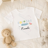 Personalised "Holiday Mode Activated" T-shirt. Custom Airport Outfit