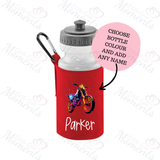 Personalised Neon Dirt Bike School Water Bottle