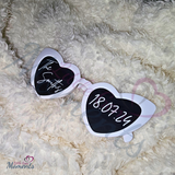 Personalised Wedding Reception Novelty Heart Shaped Sunglasses. Wedding Party Favours. Viral Trending Wedding Photographs