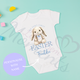 Personalised My Very First Easter Baby Bodysuit. Custom Cute Baby Easter Vest - Pink or Blue