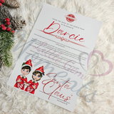 Personalised Elf Arrival Letter for December 1st. Custom Kids Xmas Treat. Elf Mischief.