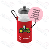Personalised Green Tractor School Water Bottle