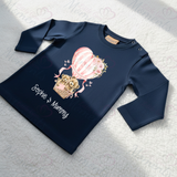 Personalised Happy Mother's Day Long Sleeved Top - Baby and Toddler - Hot Air Balloon Design